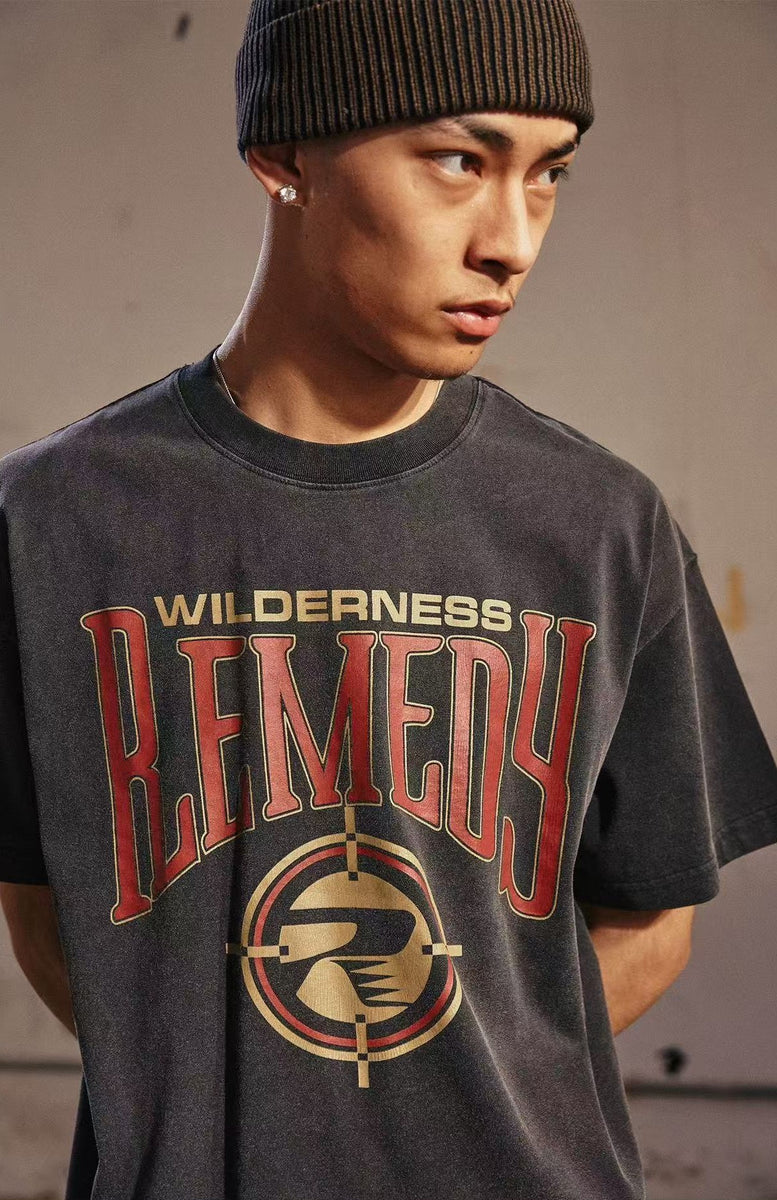 REMEDY Vintage Cowboy Logo Print Short-sleeve T-shirt