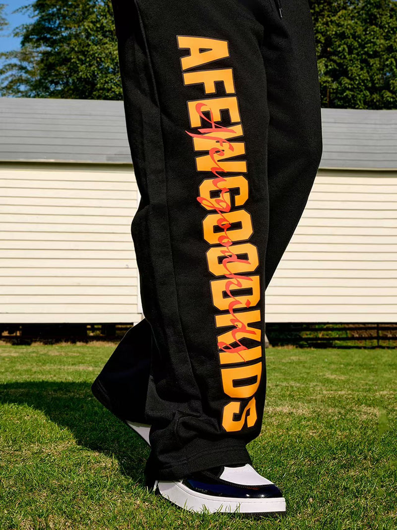 AFGK Double Row Letter Print Casual Sweatpants
