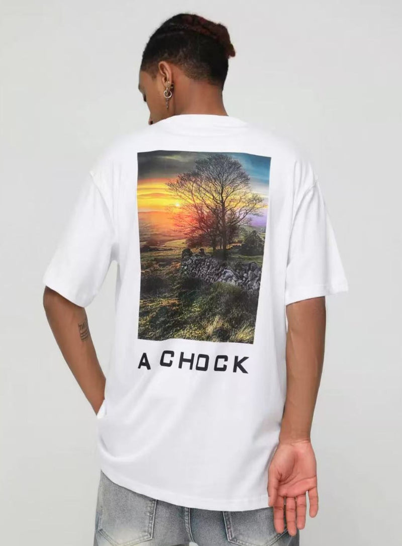ACHOCK Summer Sunset Print T-shirt