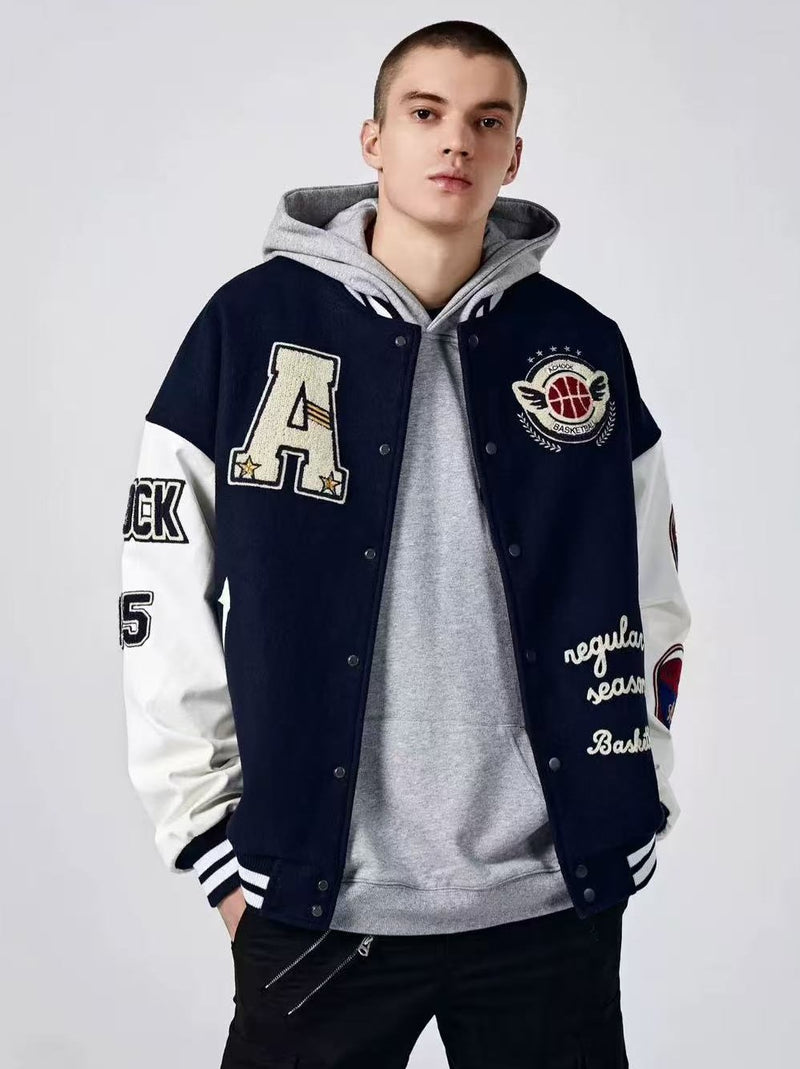 ACHOCK Alphabet Baseball Jacket