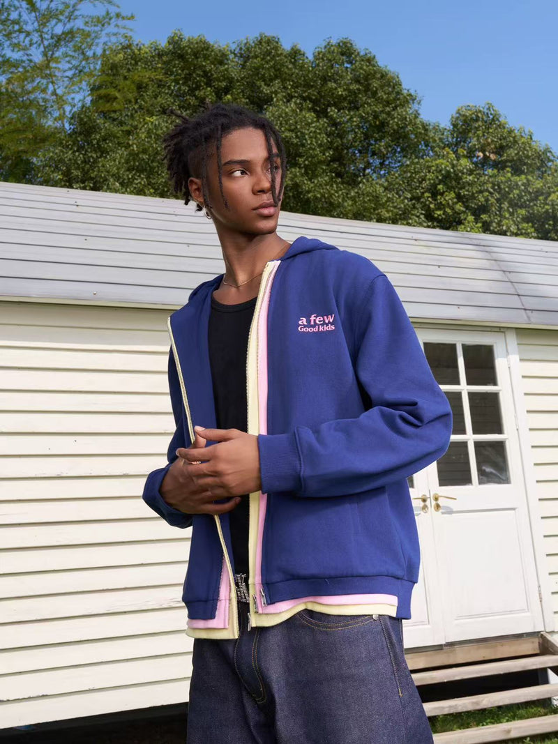 AFGK Colorful Multi Placket Cardigan Sweatshirt