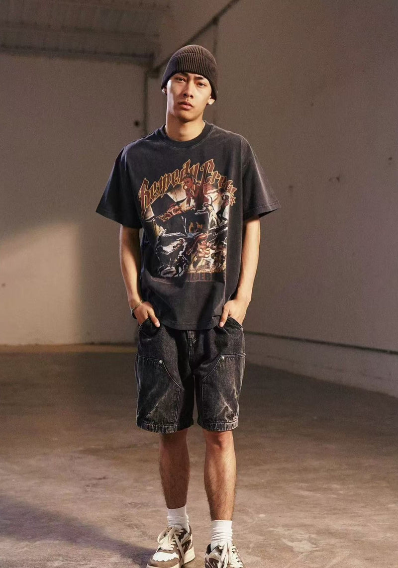 REMEDY Washed Vintage Denim Shorts