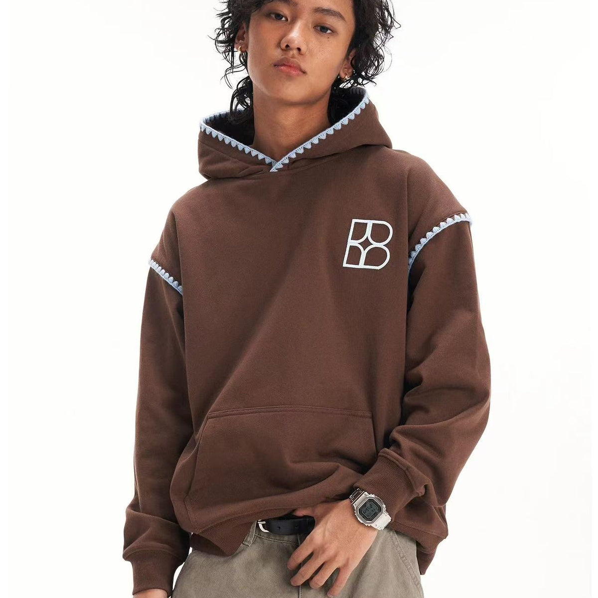 BIPOLAR Three-dimensional Shell Embroidered Hoodie