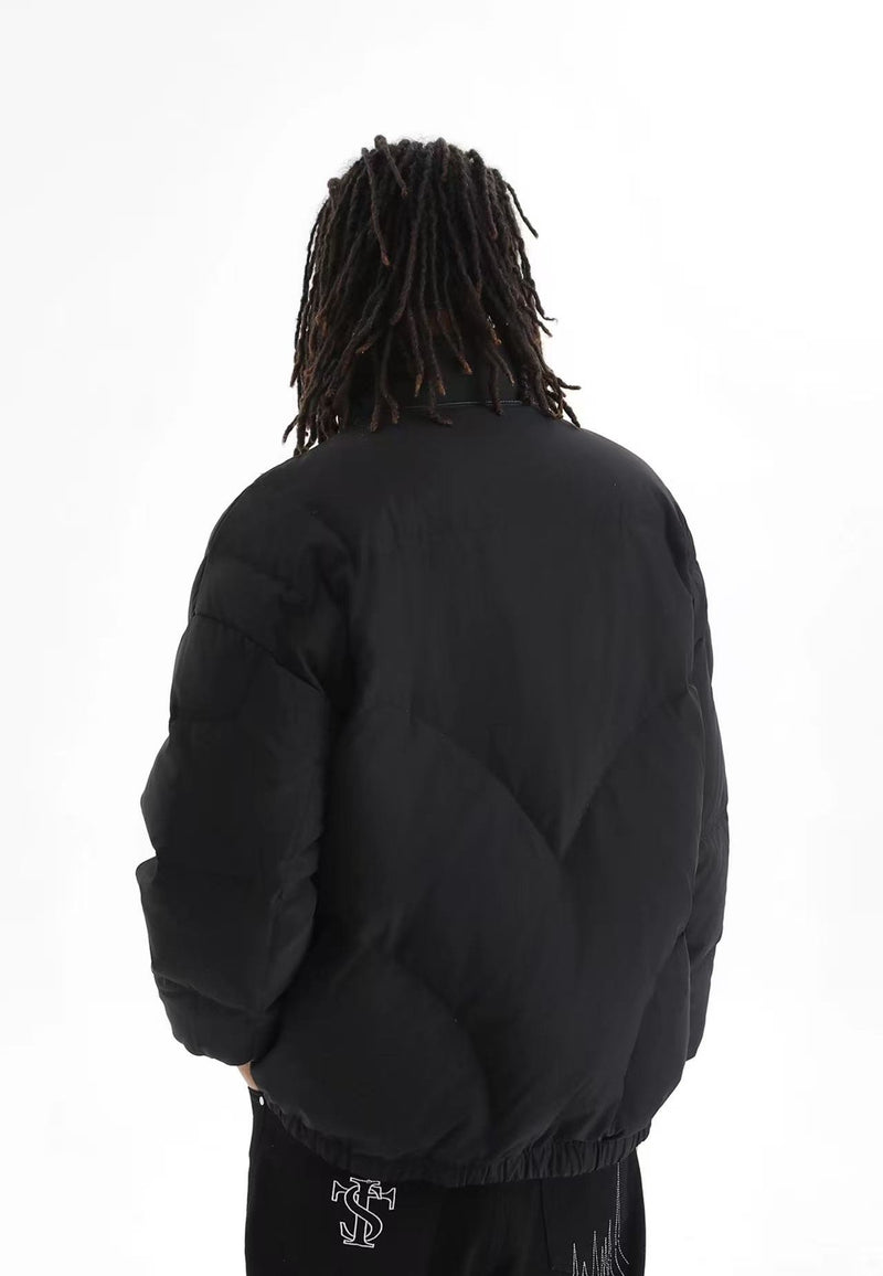 STK Vintage Quilted Embroidered Hooded Down Jacket