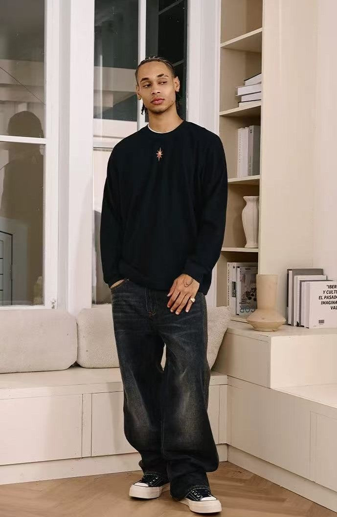 REMEDY Octagram Star Print Long-sleeve Tee