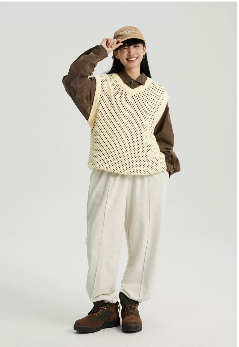 WASSUP Hollow V-neck Wool Vest