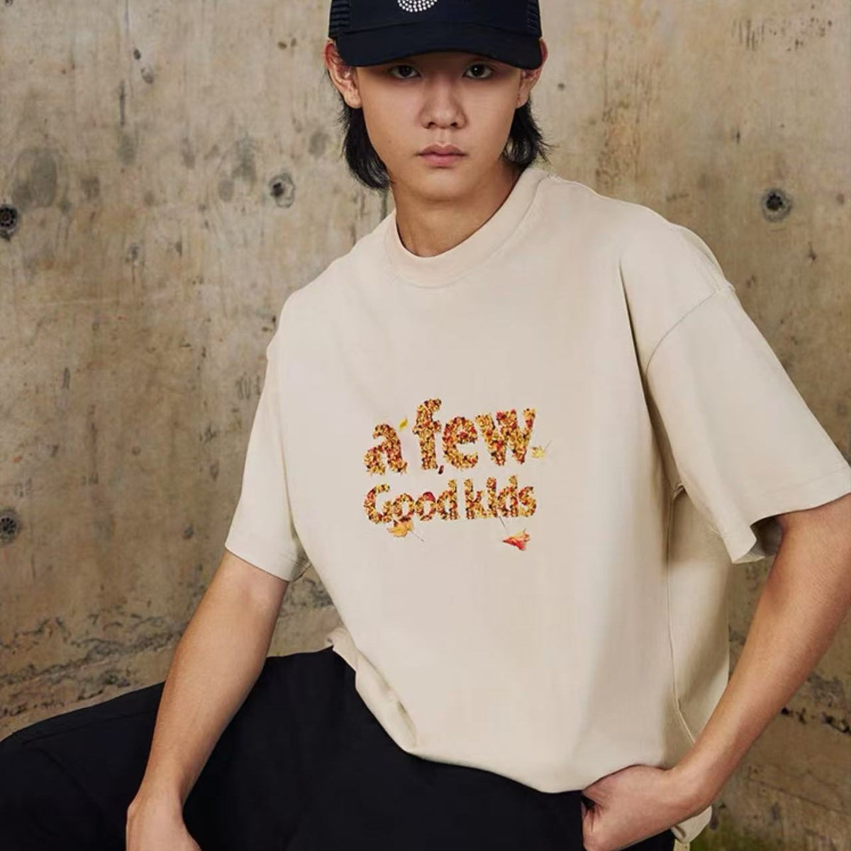 AFGK Maple Leaf Falling Print T-shirt