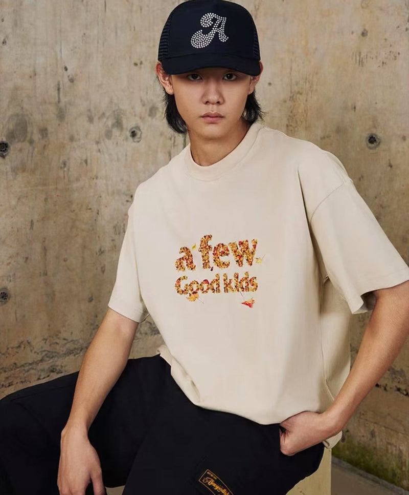 AFGK Maple Leaf Falling Print T-shirt