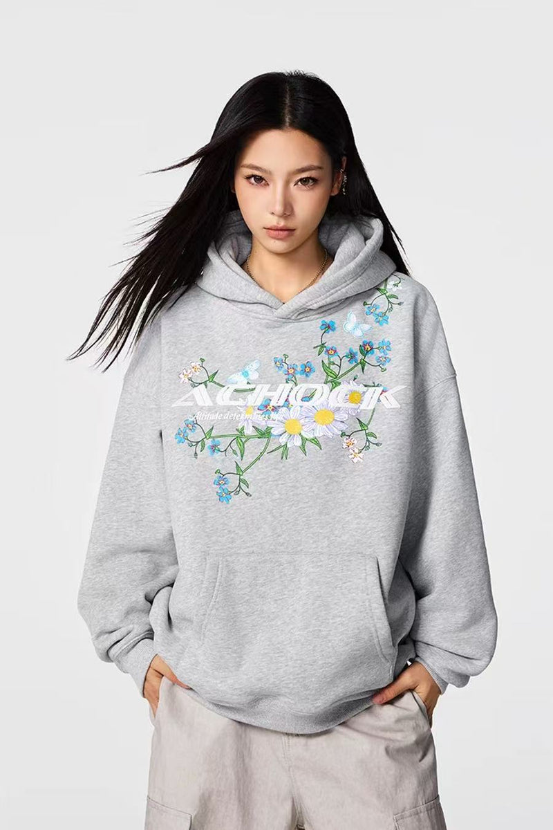 ACHOCK Floral Printed Foam Hoodie