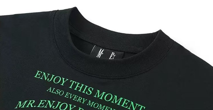 MEDM Letters Printed Luminous Short-sleeved T-shirt