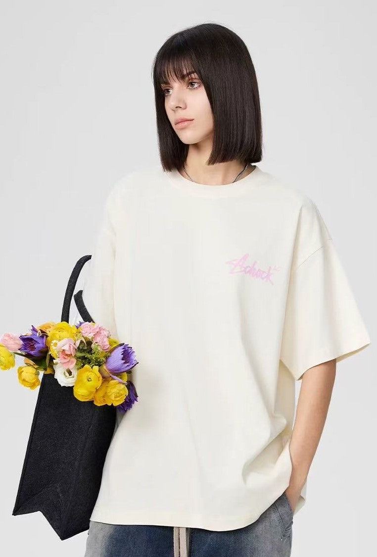 ACHOCK Flower Printed Logo T-shirts
