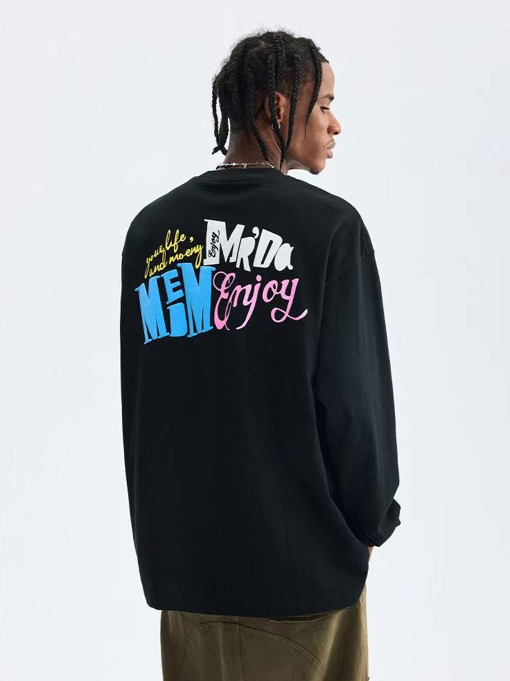 MEDM Colorful Fun Font Long-sleeve T-shirt