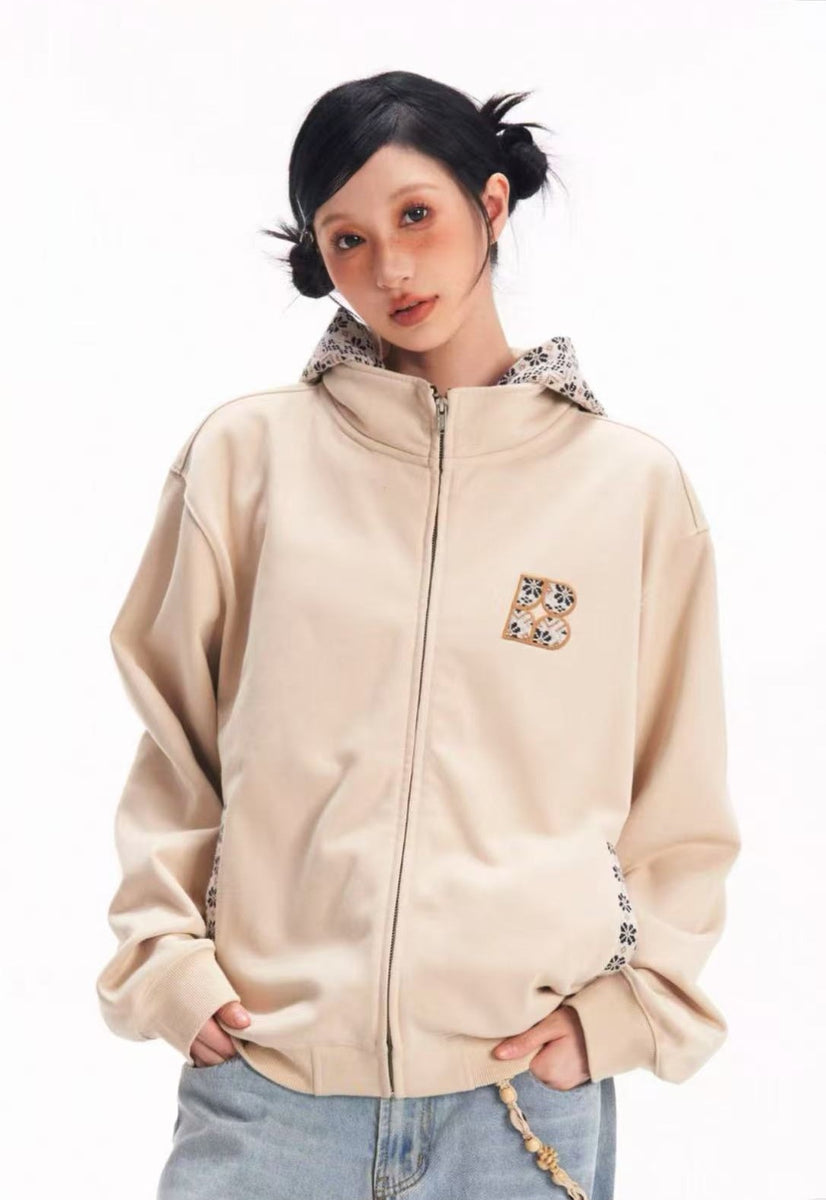 BIPOLAR  Fake Two-piece Ethnic Style Knitted Sweatshirt