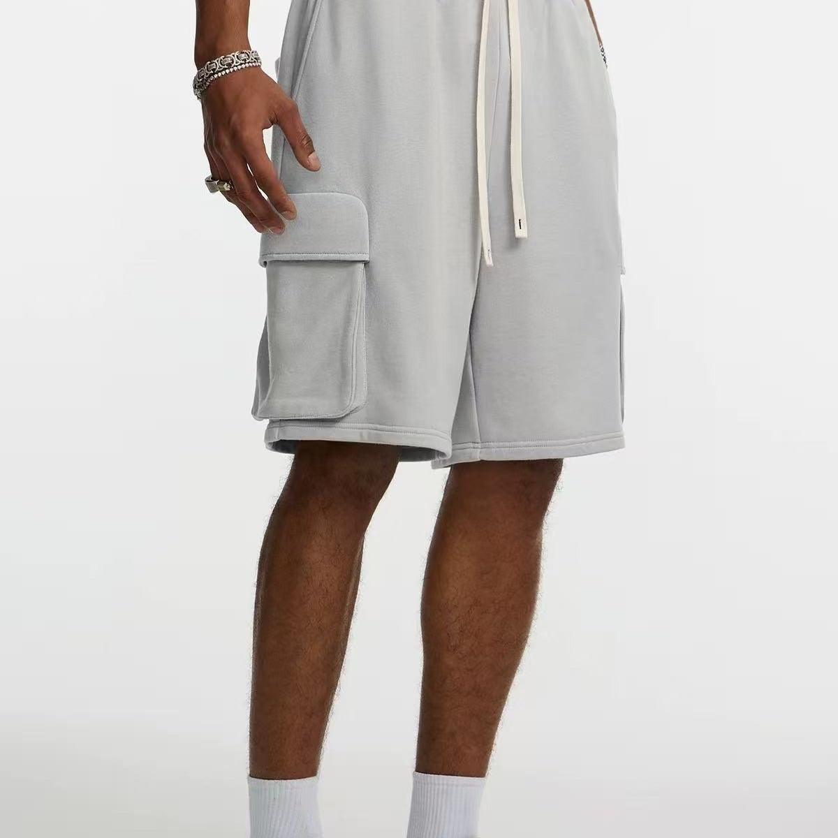 STK  Pocket Embroidered Knit Shorts
