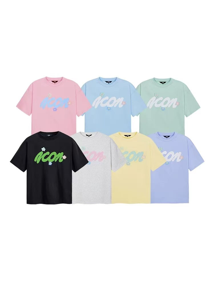 ICONSLAB 3-D Woolen Flower Logo T-shirt