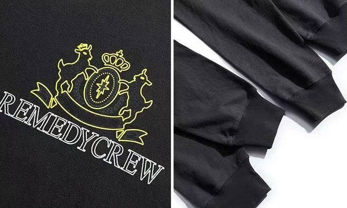 REMEDY Logo Print Four-sleeves Design Long-sleeve Tee