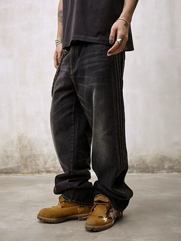 REMEDY Striped Washed Jeans