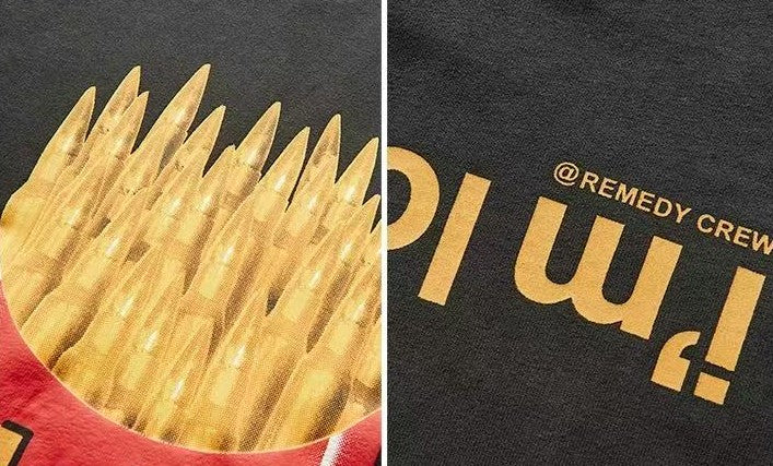 REMEDY Bullet Fries Design Long-sleeve Tee