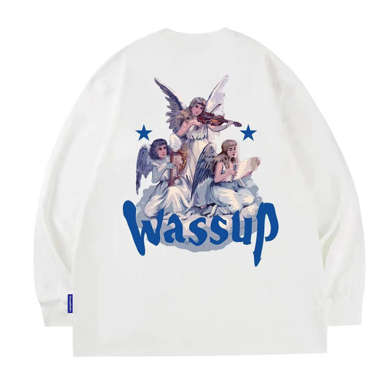 WASSUP Guardian Angel Printed Logo Sweatshirt