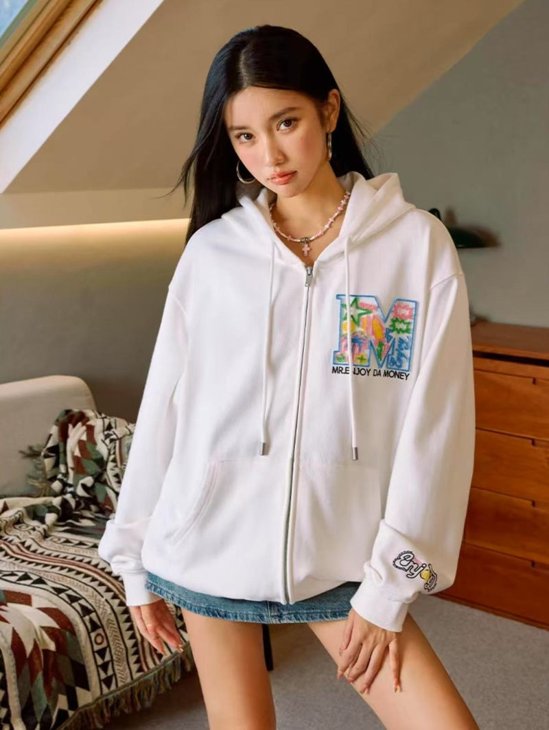 MEDM Big M Plush Wire Frame Padded Zipper Hoodie