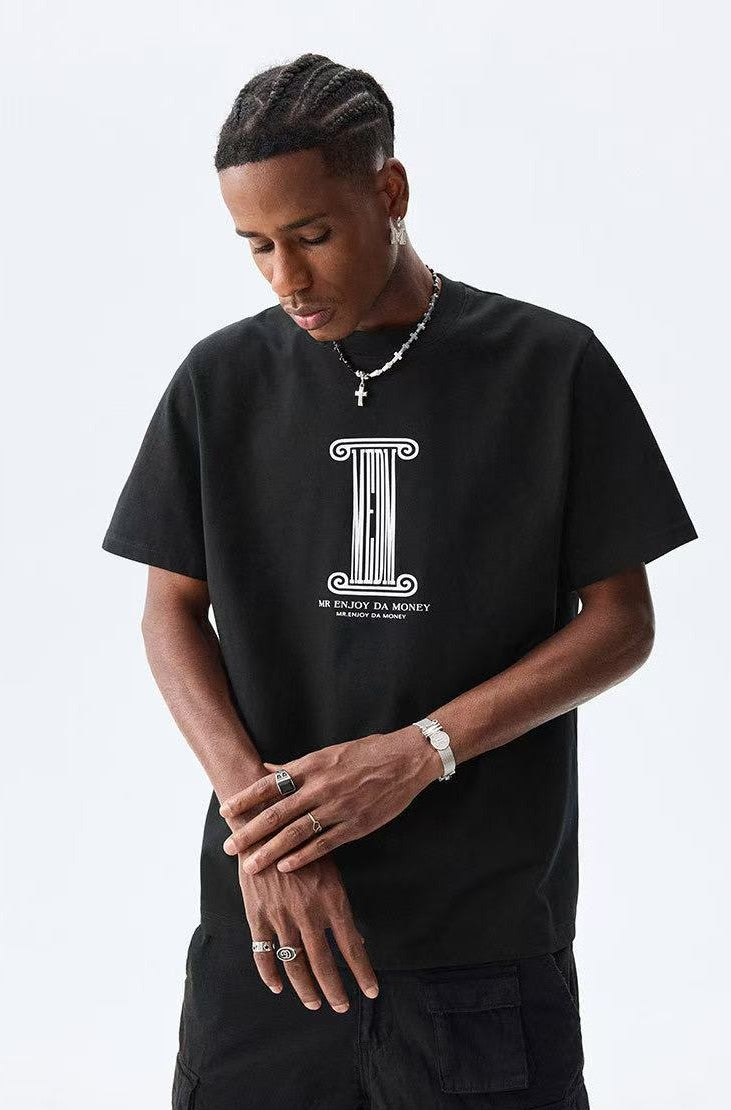 MEDM Roman Column Print Short-sleeved T-shirt