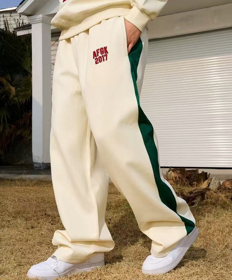 AFGK Loose and Versatile Color Block Casual Trousers