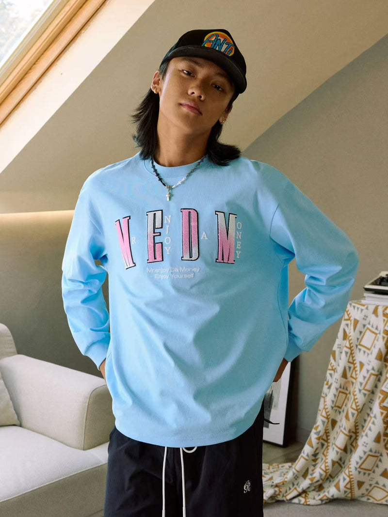 MEDM Toothbrush Embroidered Patch Long-sleeved T-shirt