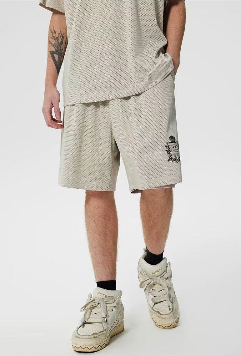 ACHOCK Logo Print Breathable Sports Shorts