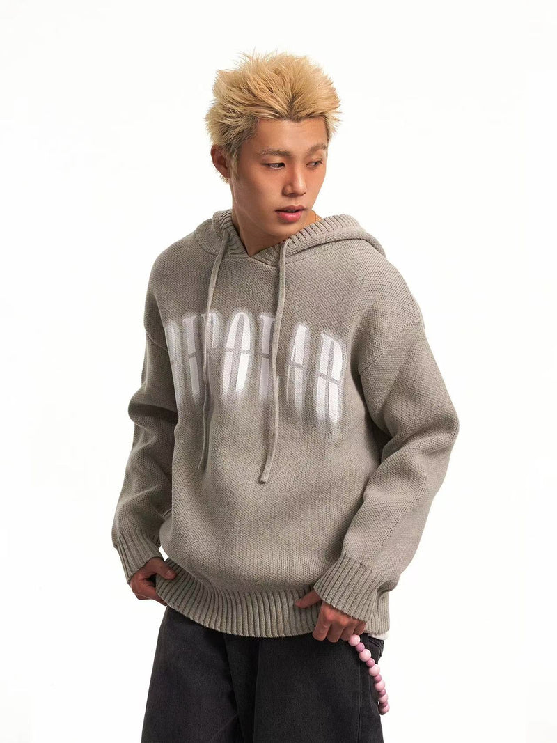 BIPOLAR Direct Print Letter Hooded Sweater