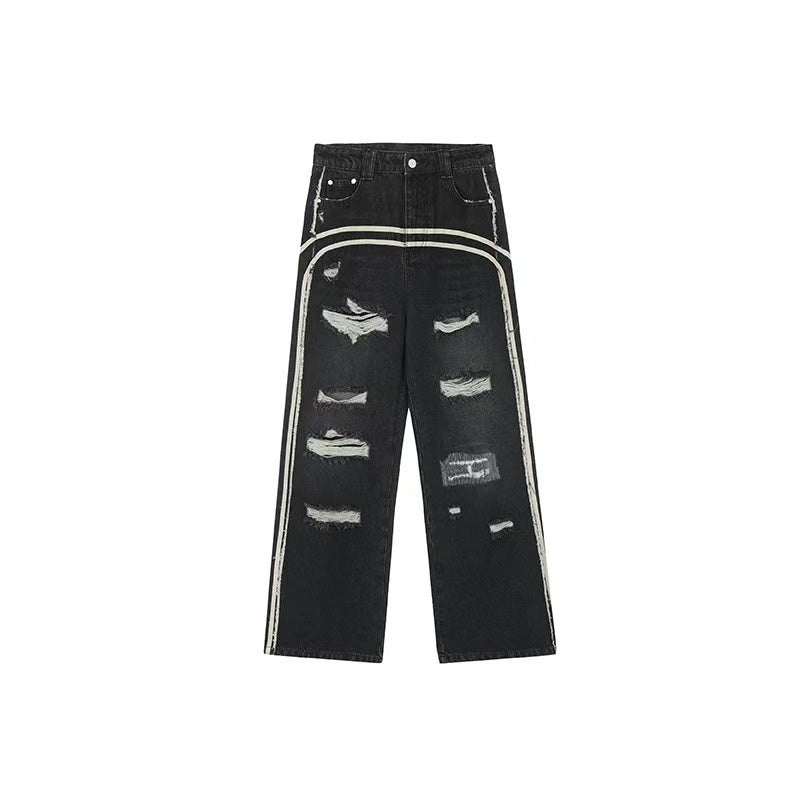 ACHOCK Washed Ripped Distressed Jeans