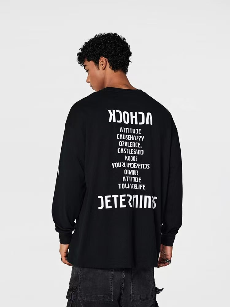 ACHOCK Round Neck High-street Long-sleeve T-shirt