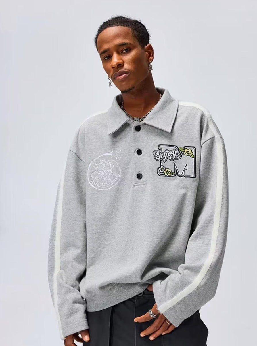 MEDM Pegasus Fur Collar Polo Sweatshirt