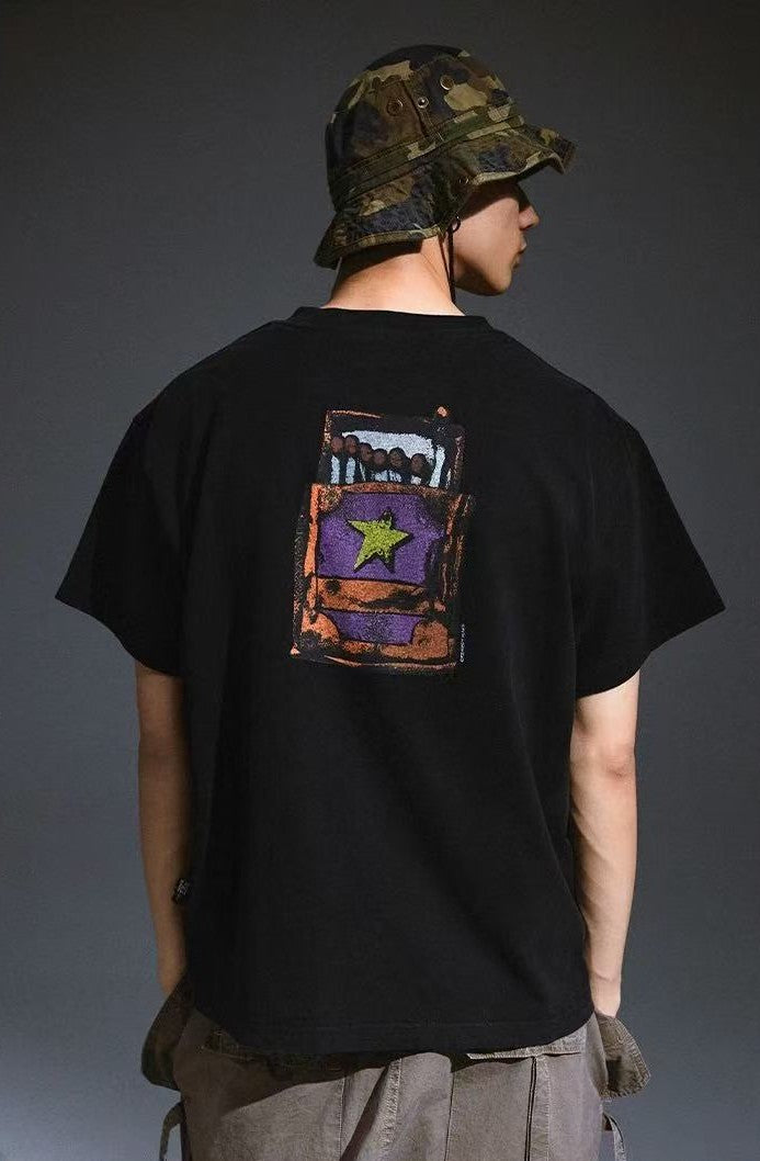 REMEDY Vintage War Cease Match Print Short-sleeve T-shirt