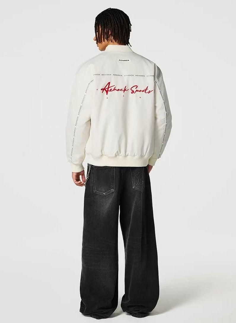 ACHOCK Logo Embroidered Baseball Jacket