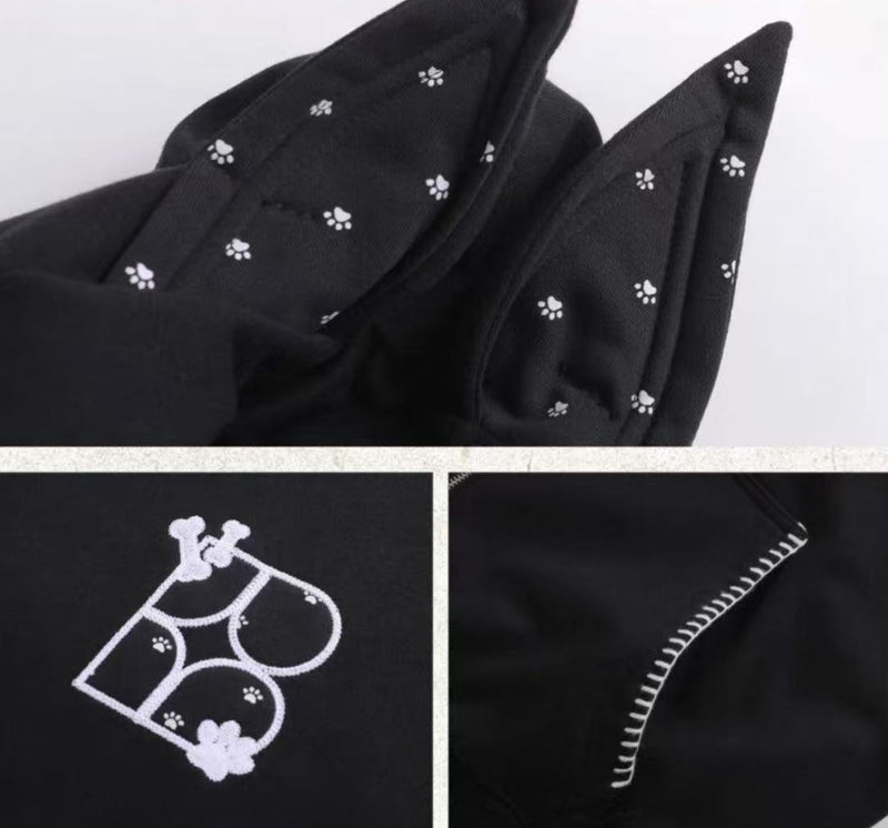 BIPOLAR Dog Ear Patch Zipper Hoodie