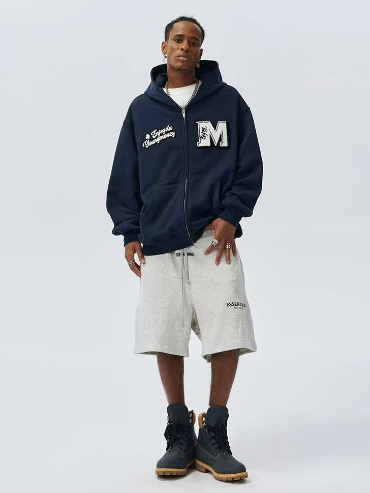 MEDM Retro Logo Towel Embroidered Zipper Hoodie
