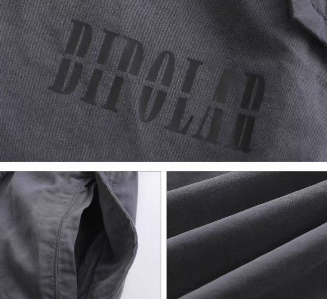 BIPOLAR Washed Wide-leg Spray-painted Pants