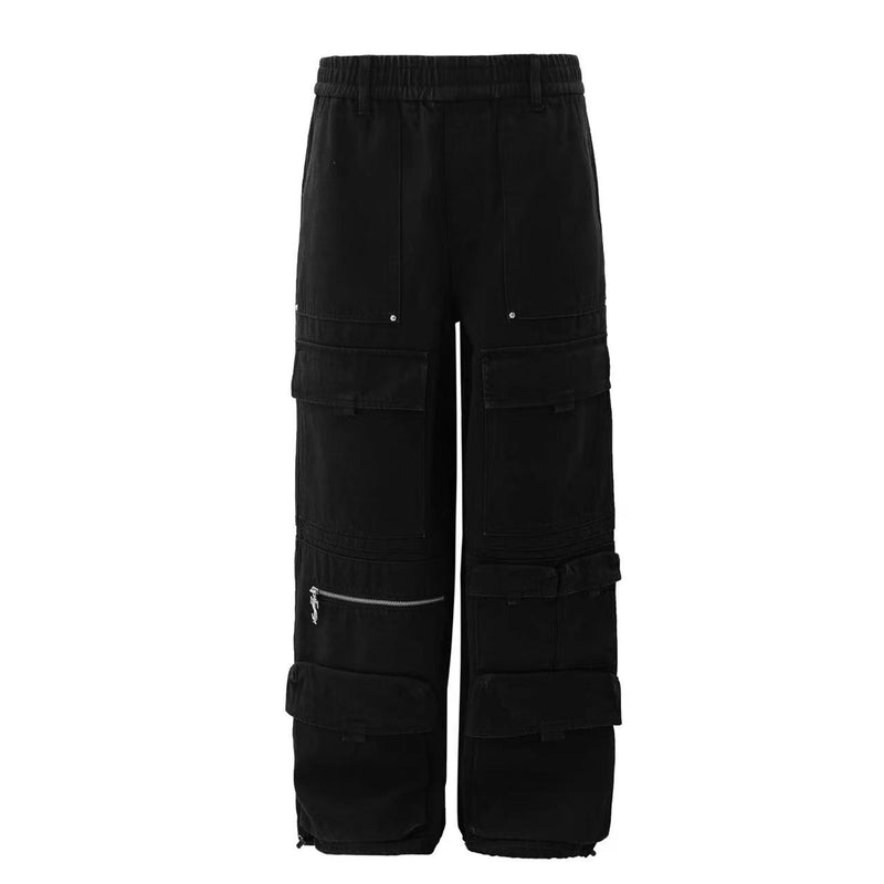 STK Multi-Pocket Cargo Straight-Leg Paratrooper Pants