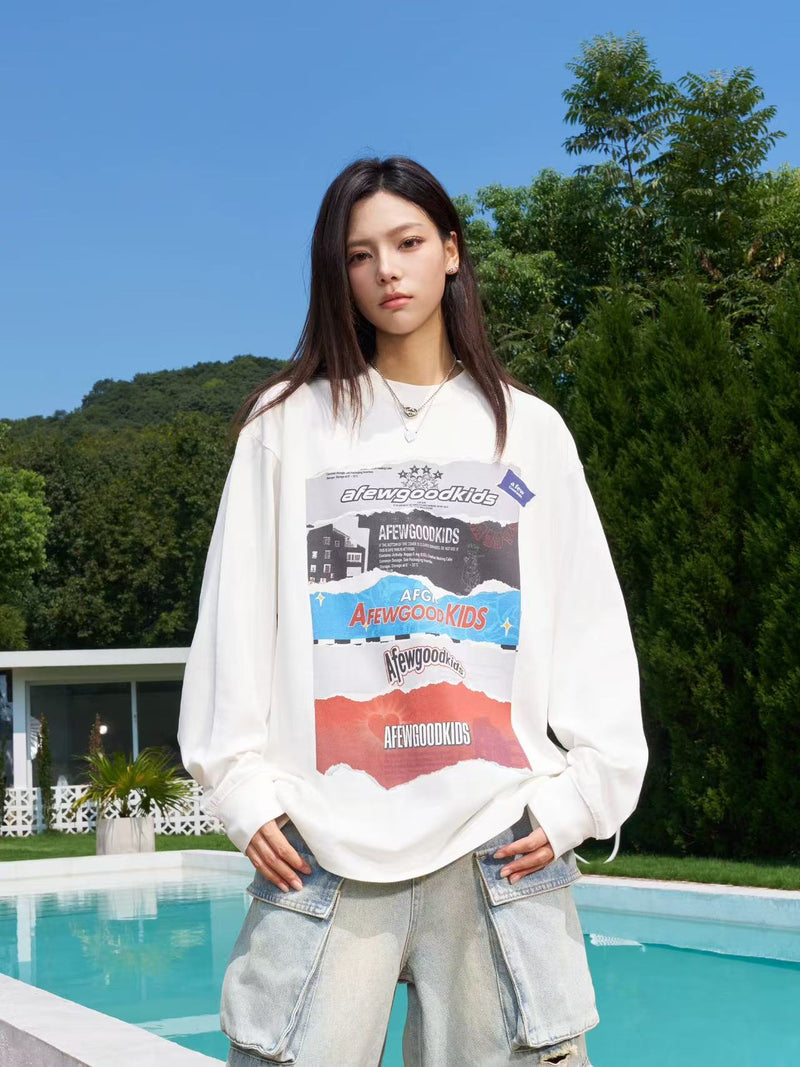 AFGK Rip Paper Poster Long Sleeve T-Shirt