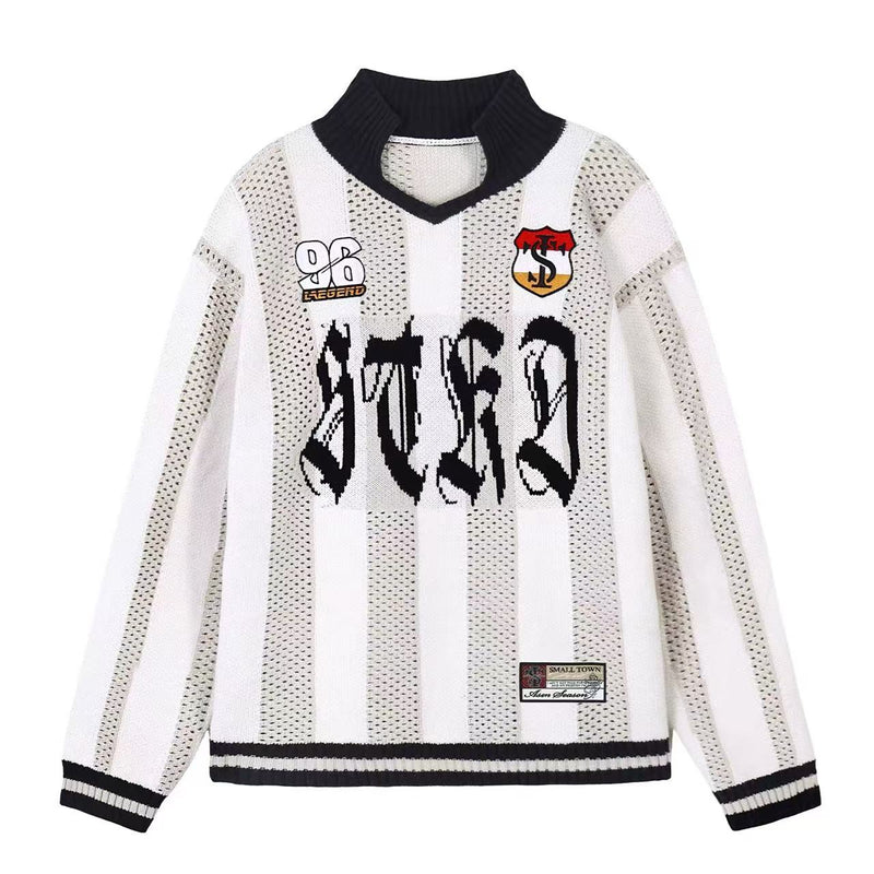 STK Vintage Striped Long-Sleeve Polo T-Shirt