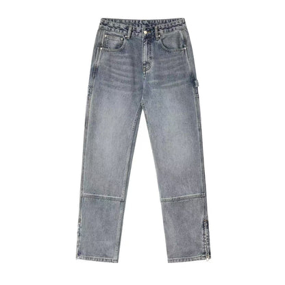 BIPOLAR Multi-pocket Wide-leg Workwear Denim Jeans