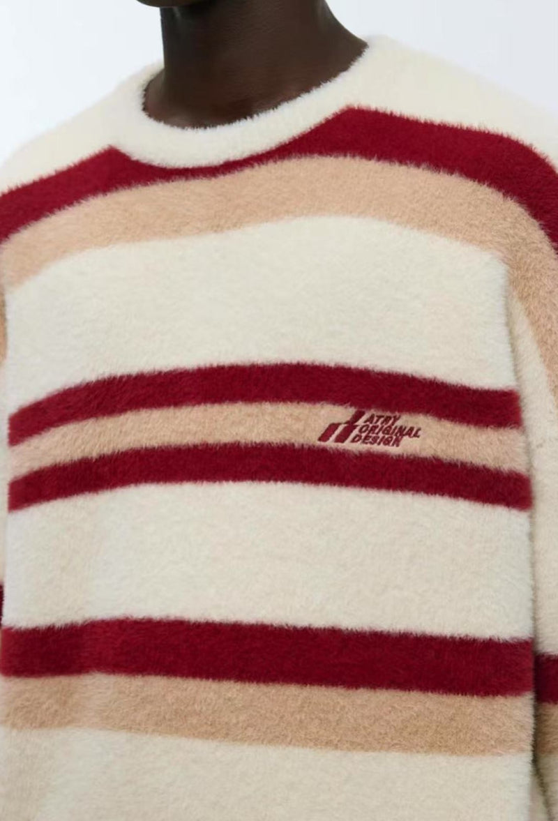 ATRY Striped Patchwork Sweater