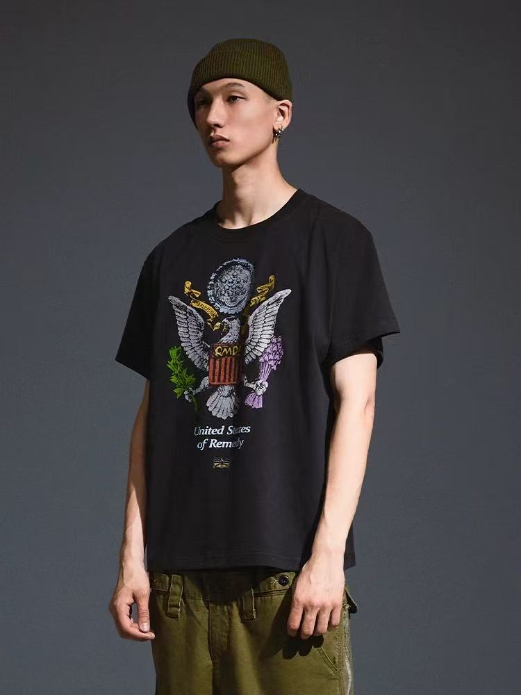 REMEDY  Peace Eagle Design Short-sleeve T-shirt