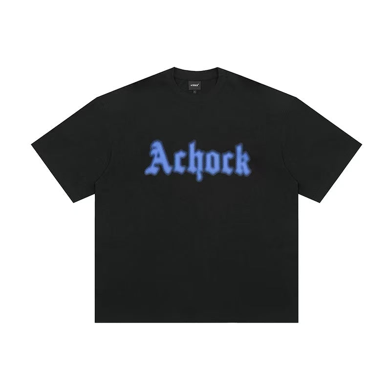ACHOCK Simple Dot Logo Blur Printed T-shirt