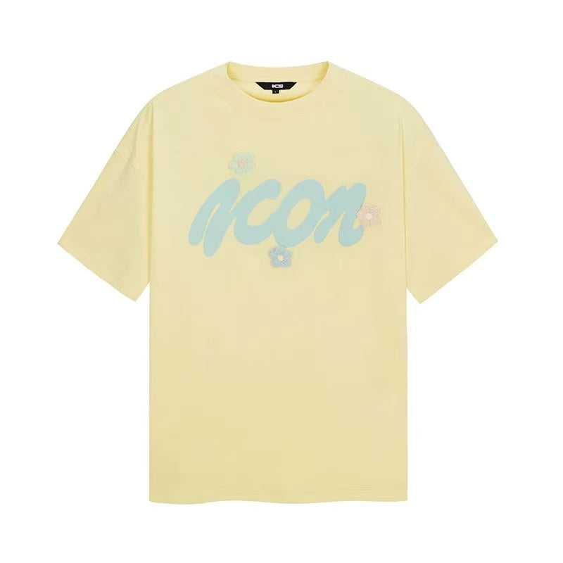 ICONSLAB 3-D Woolen Flower Logo T-shirt