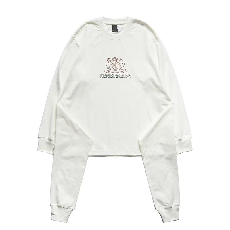 REMEDY Logo Print Four-sleeves Design Long-sleeve Tee