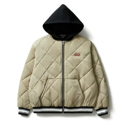 REMEDYxSTA Embroidered Quilted Baseball Hooded Jersey