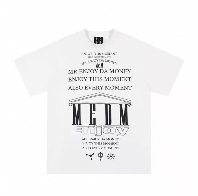 MEDM Letters Printed Luminous Short-sleeved T-shirt