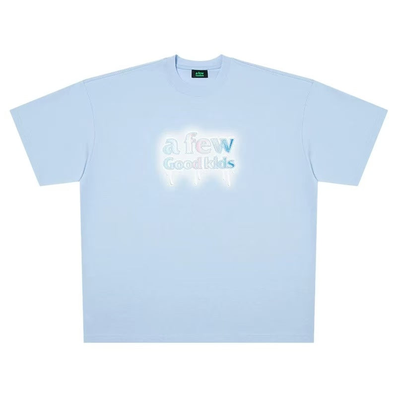 AFGK Versatile Melted Syrup Letter Short-sleeves T- shirt