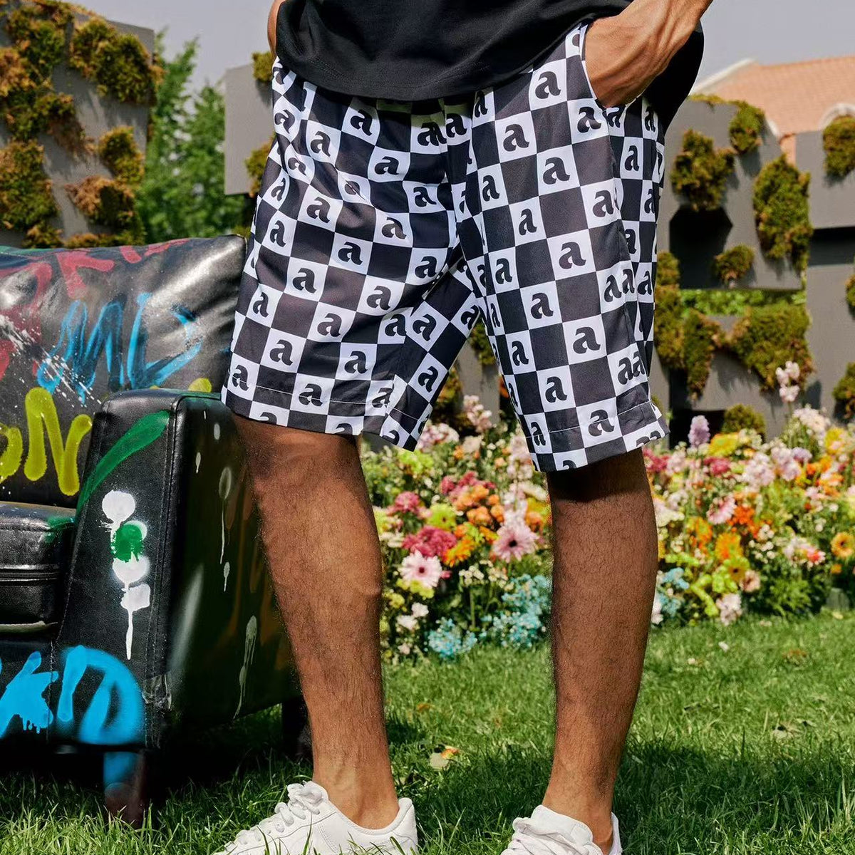 AFGK Loose Checkerboard Shorts